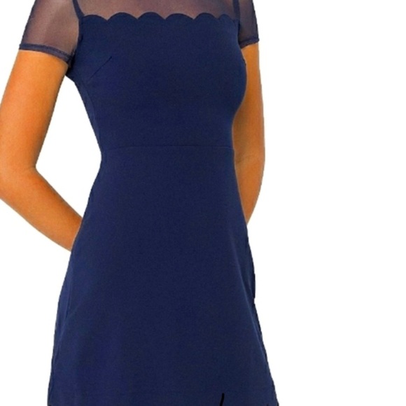 B Darlin Blue A-Line Mini Dress Short Sleeve Crew Neck NWT - Picture 2 of 11